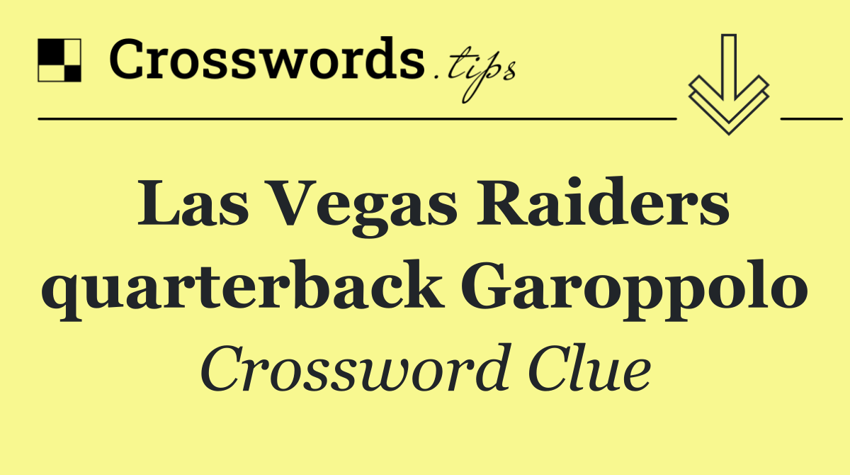 Las Vegas Raiders quarterback Garoppolo