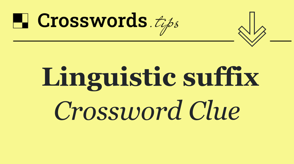 Linguistic suffix