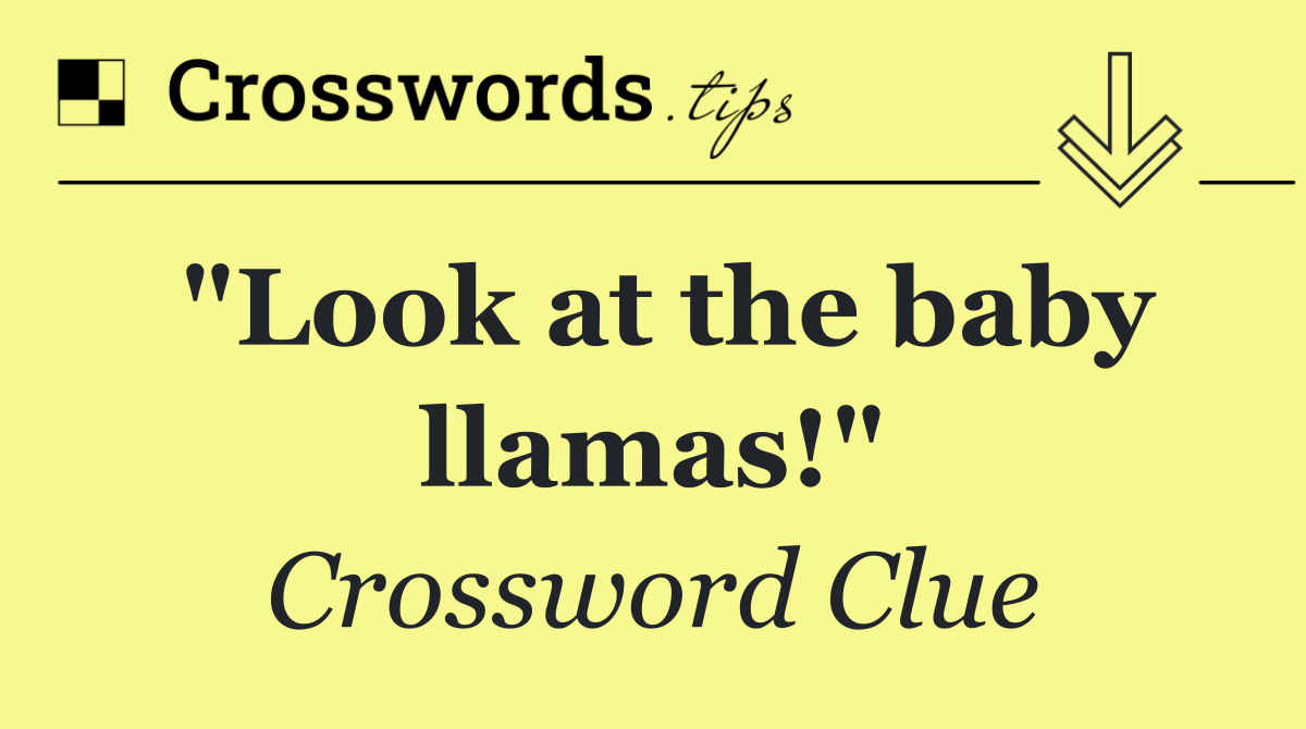"Look at the baby llamas!"