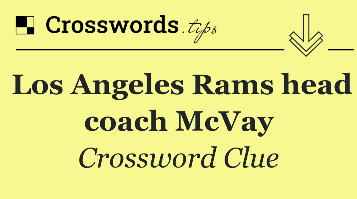 Los Angeles Rams head coach McVay