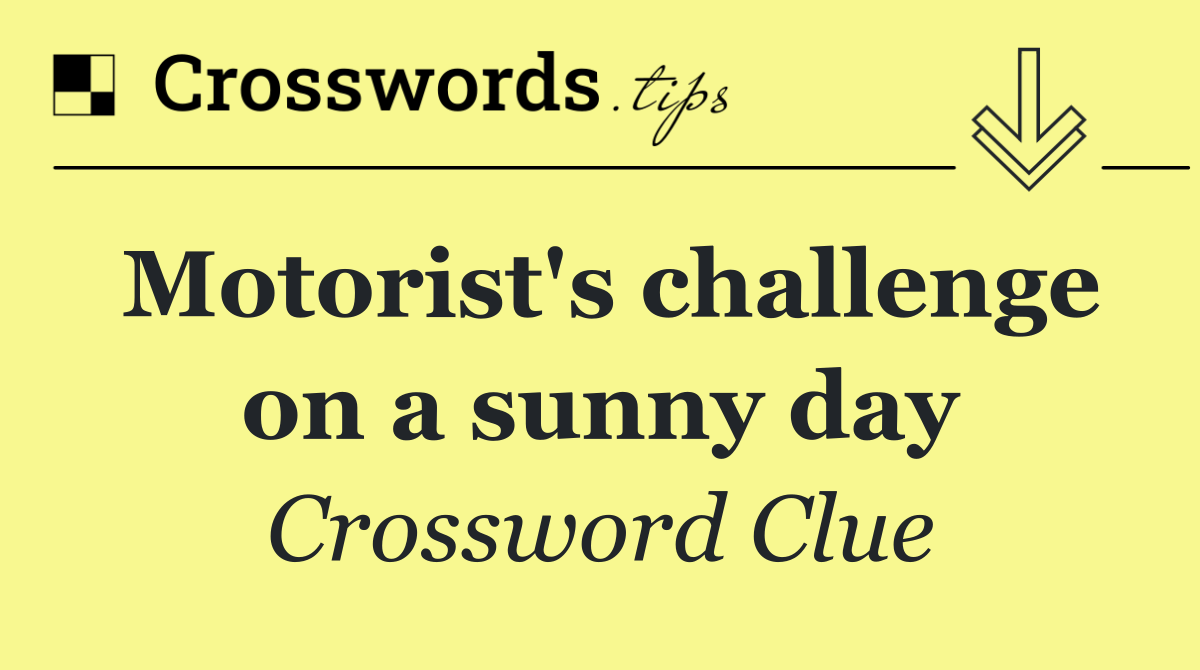 Motorist's challenge on a sunny day