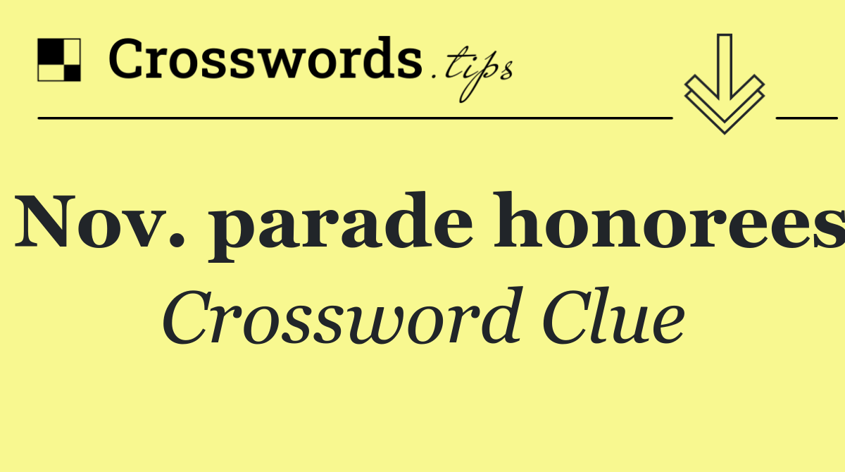 Nov. parade honorees