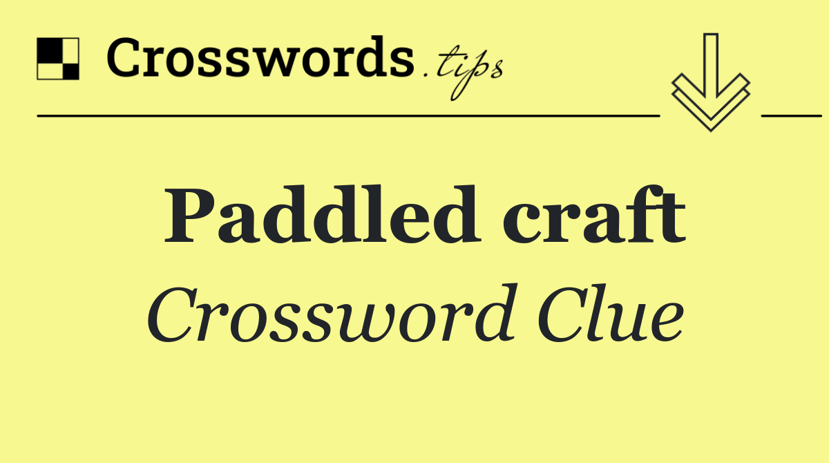 Paddled craft