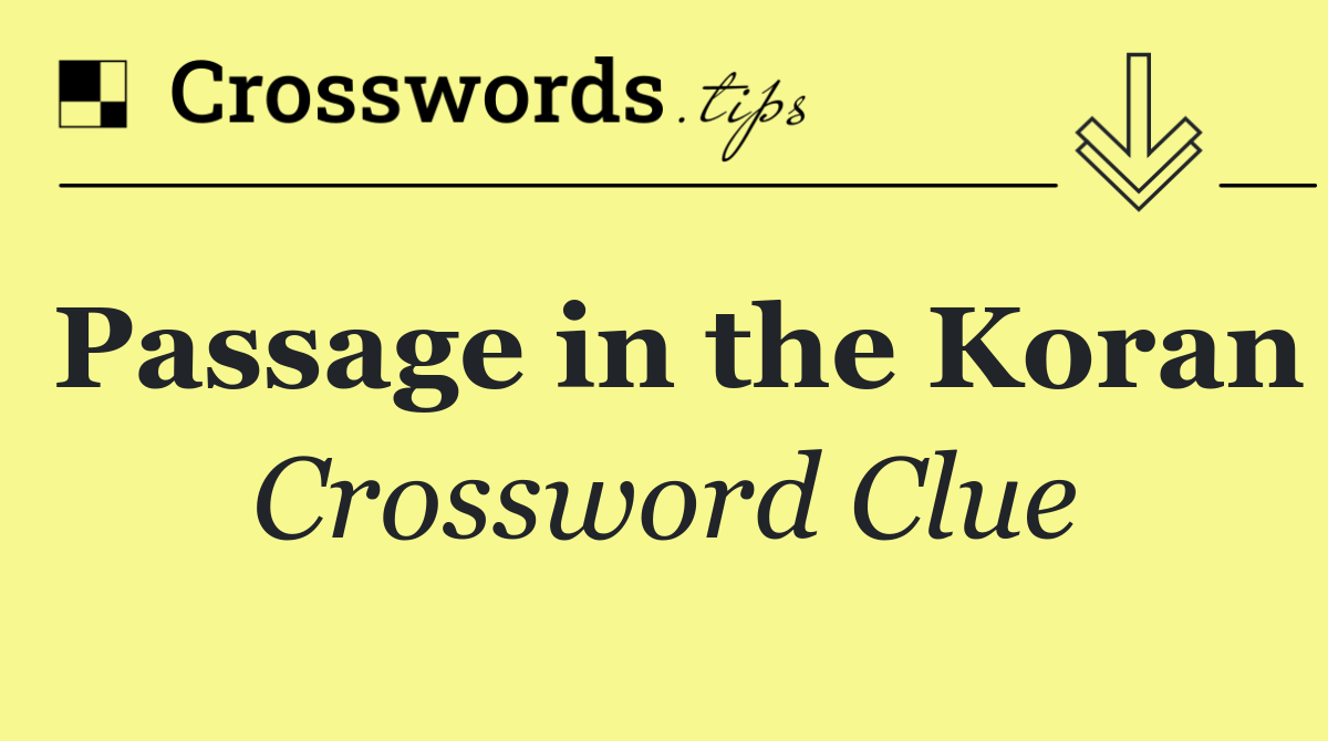 Passage in the Koran