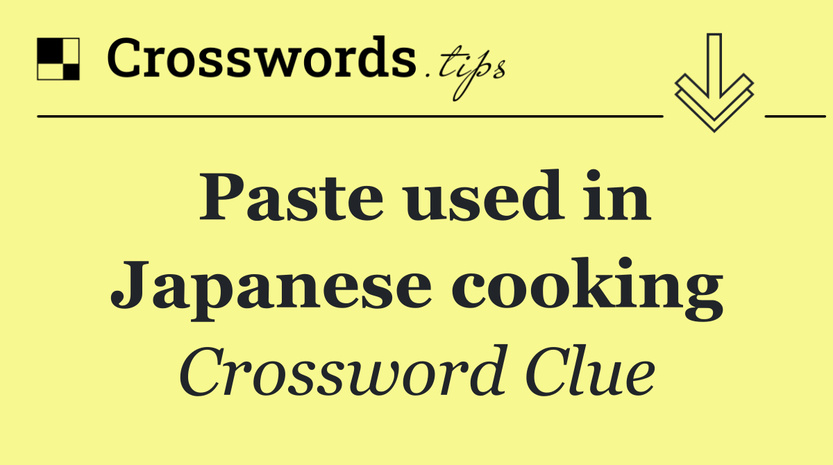 Paste used in Japanese cooking