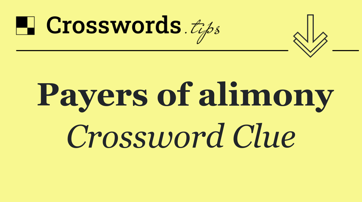 Payers of alimony
