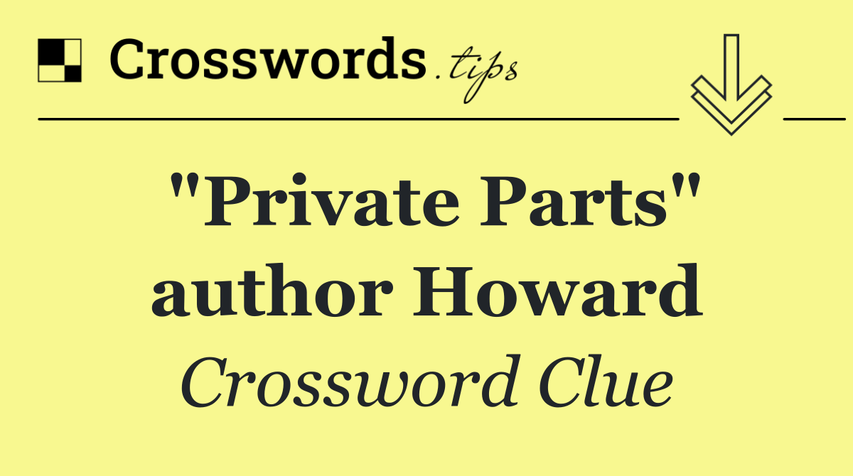 "Private Parts" author Howard