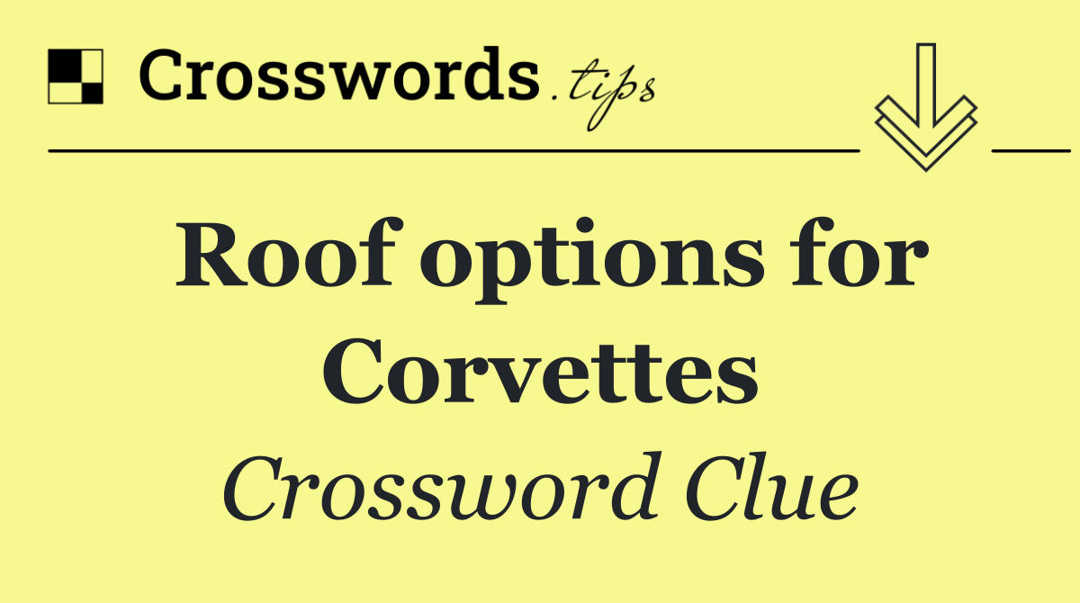 Roof options for Corvettes