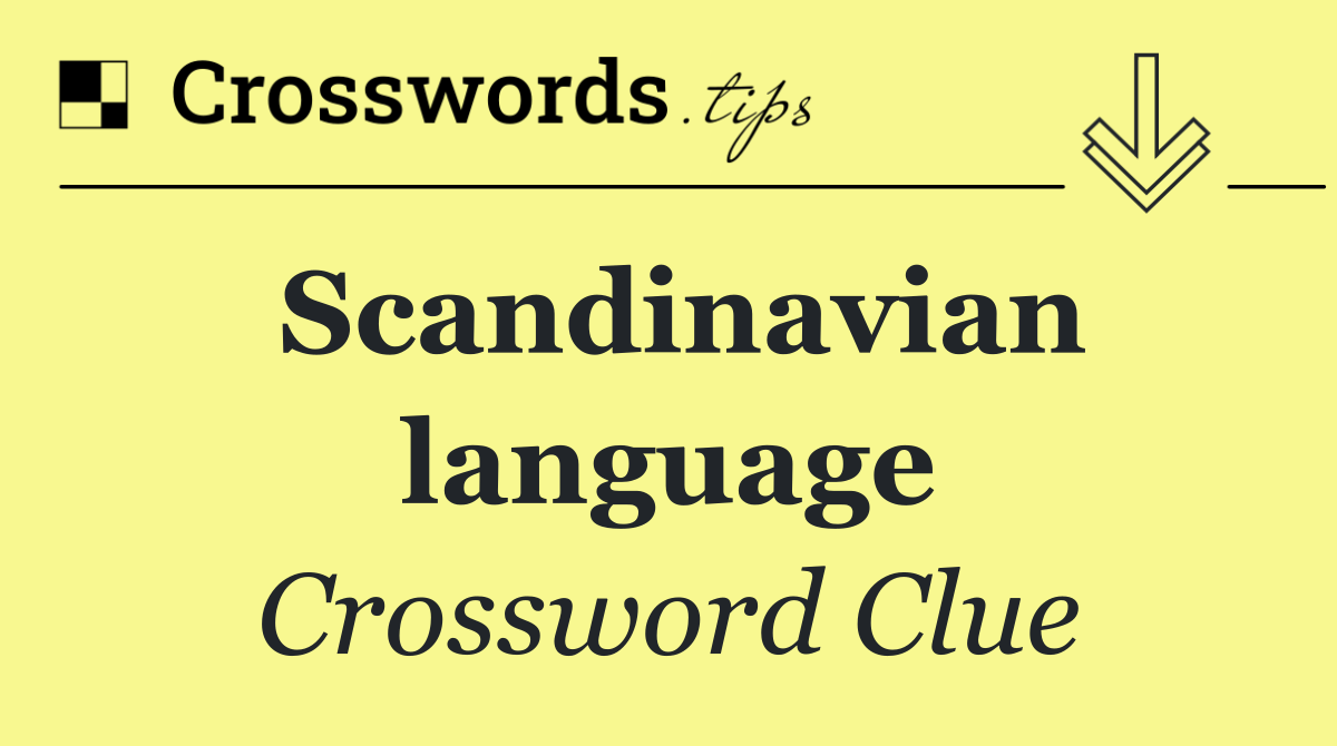 Scandinavian language