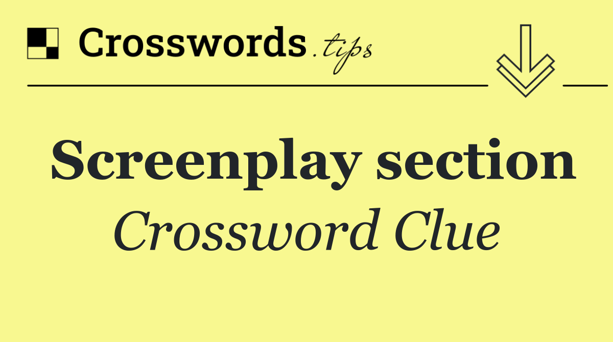 Screenplay section