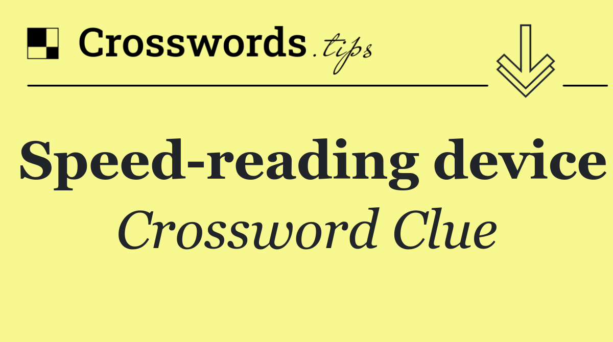 Speed reading device
