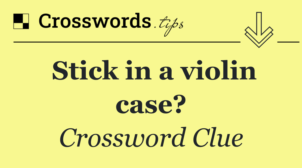 Stick in a violin case?
