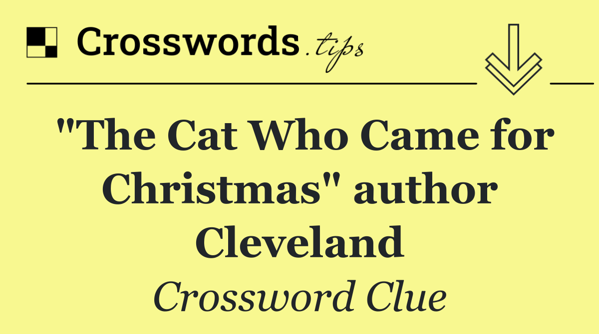 "The Cat Who Came for Christmas" author Cleveland