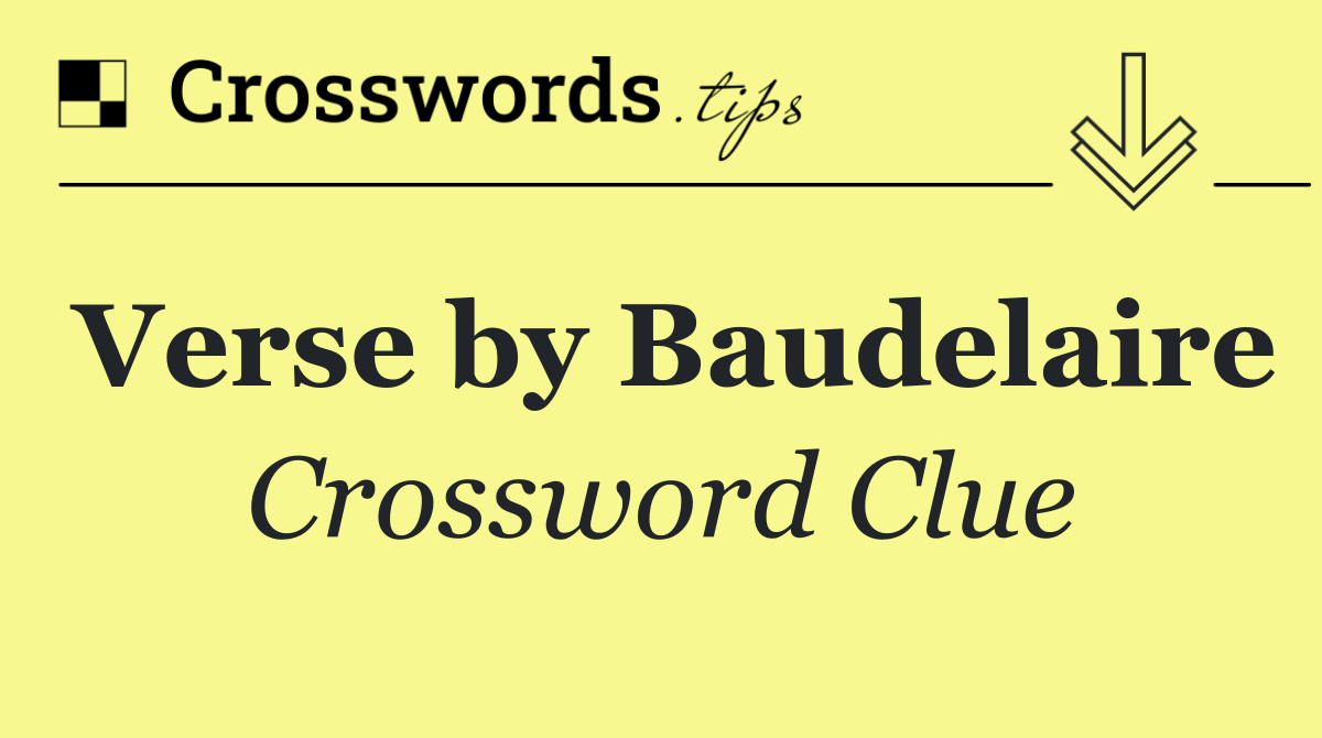 Verse by Baudelaire