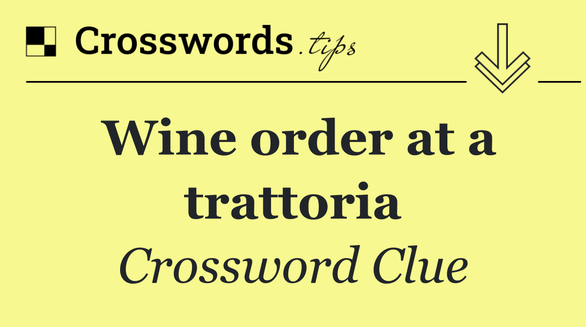 Wine order at a trattoria