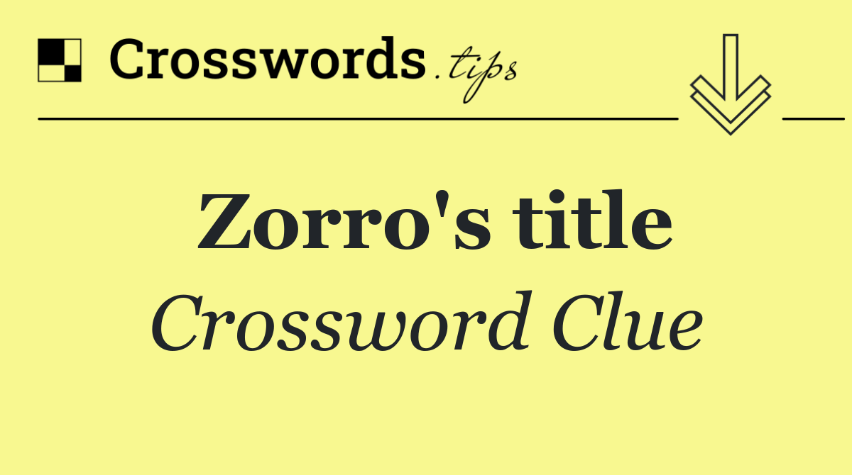 Zorro's title