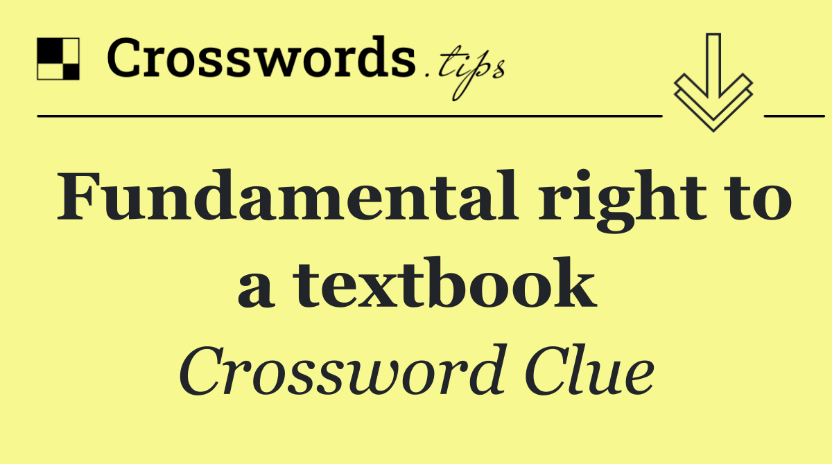 Fundamental right to a textbook