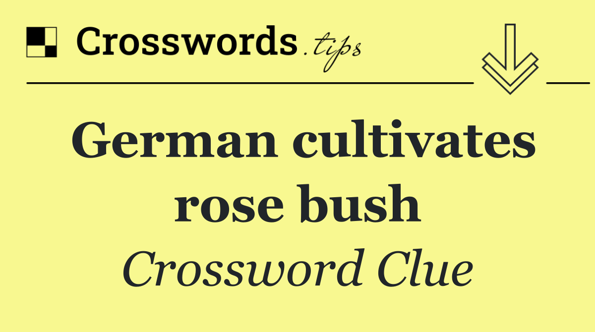 German cultivates rose bush