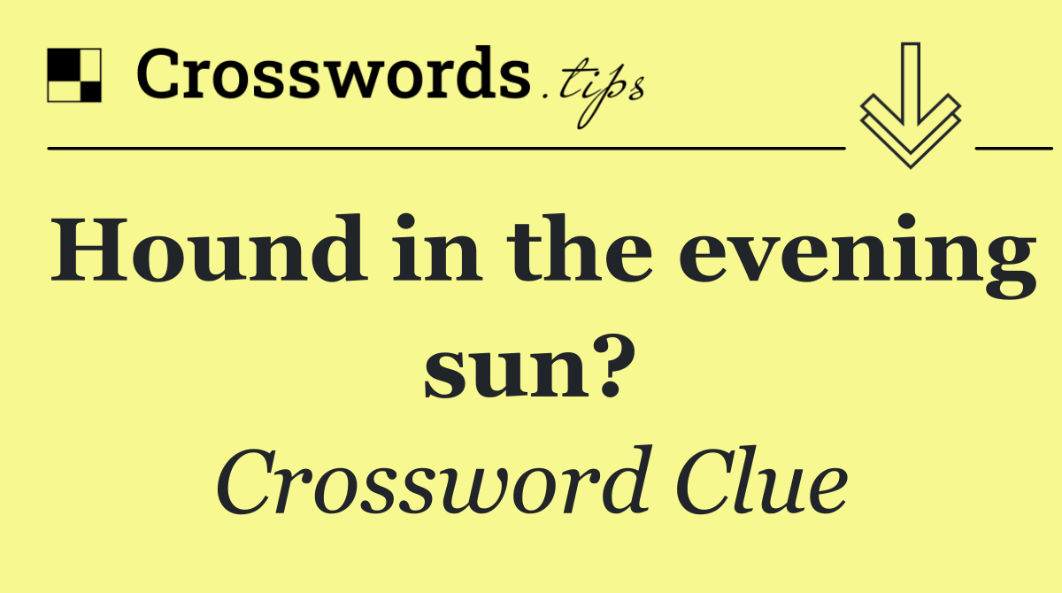 Hound in the evening sun?