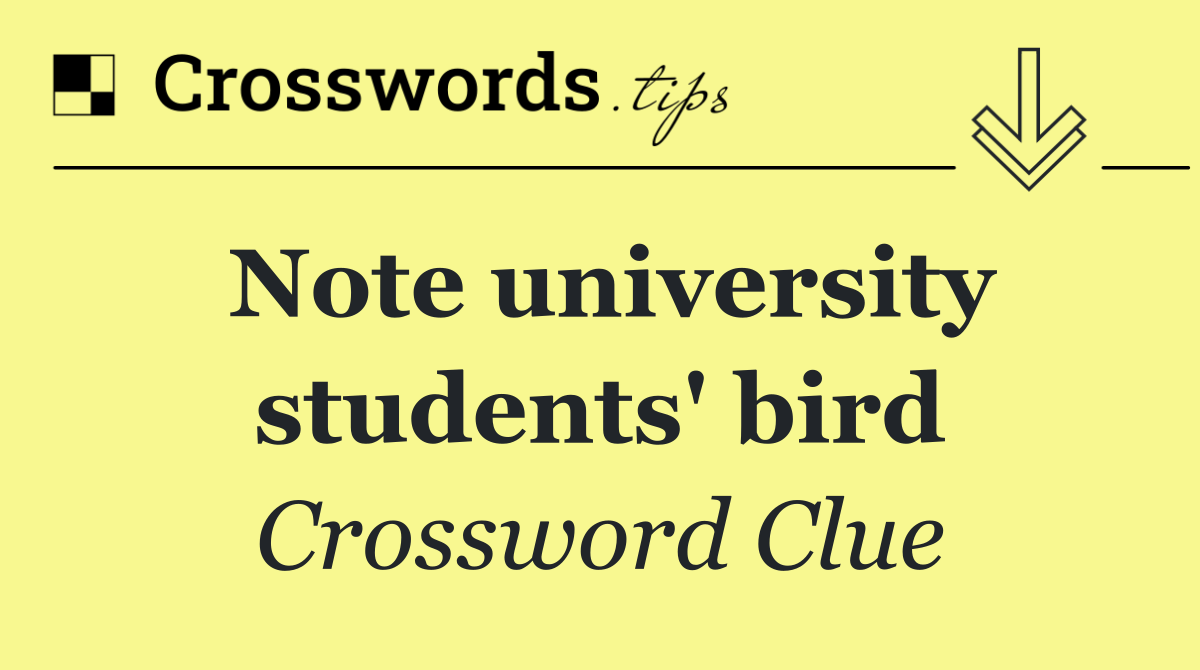 Note university students' bird