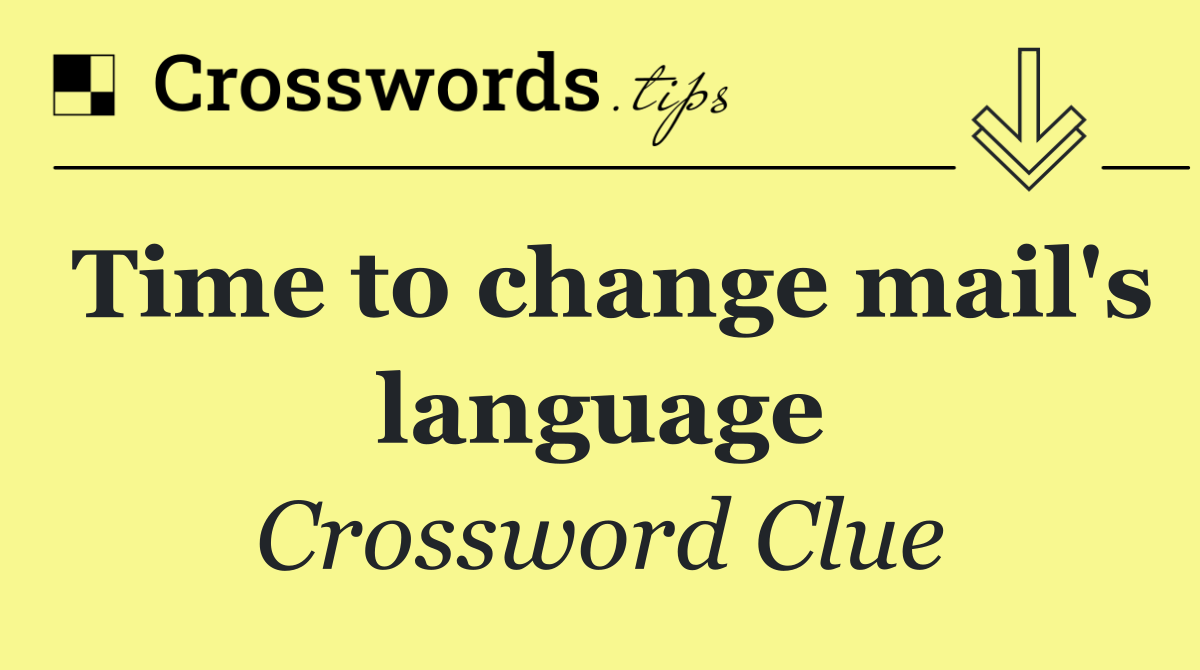 Time to change mail's language