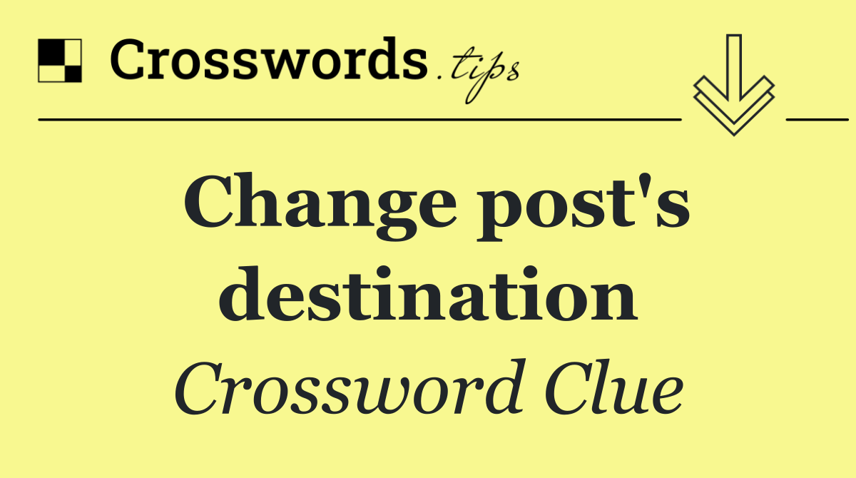 Change post's destination