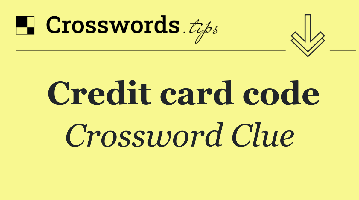 Credit card code