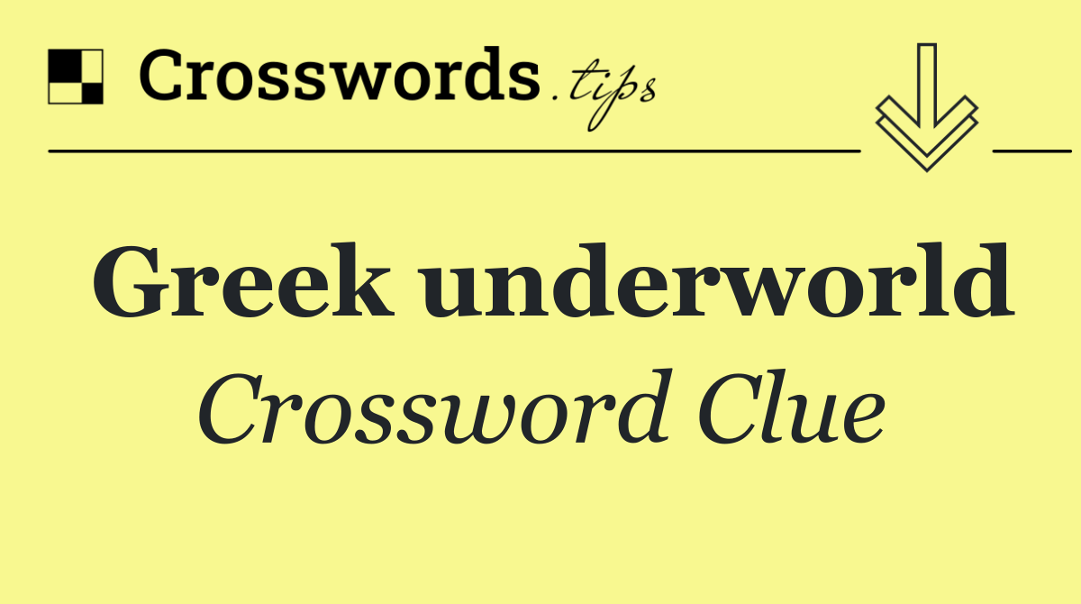 Greek underworld