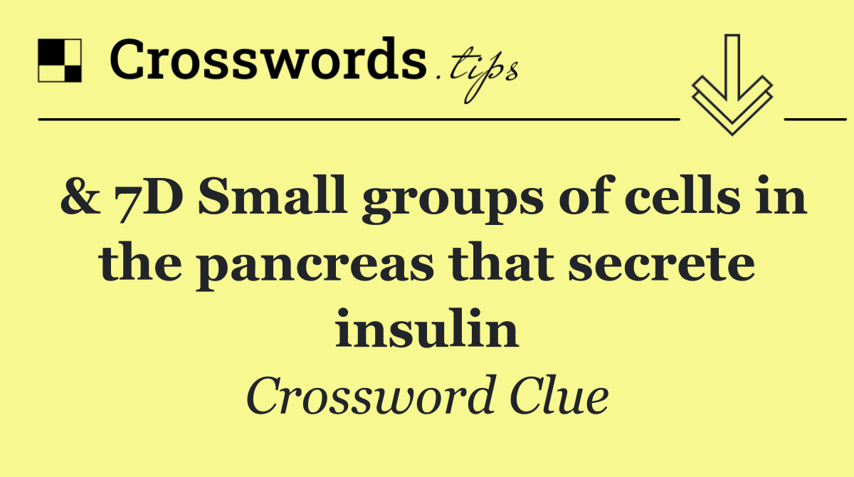 & 7D Small groups of cells in the pancreas that secrete insulin