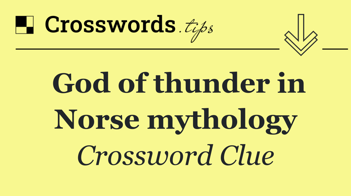 God of thunder in Norse mythology