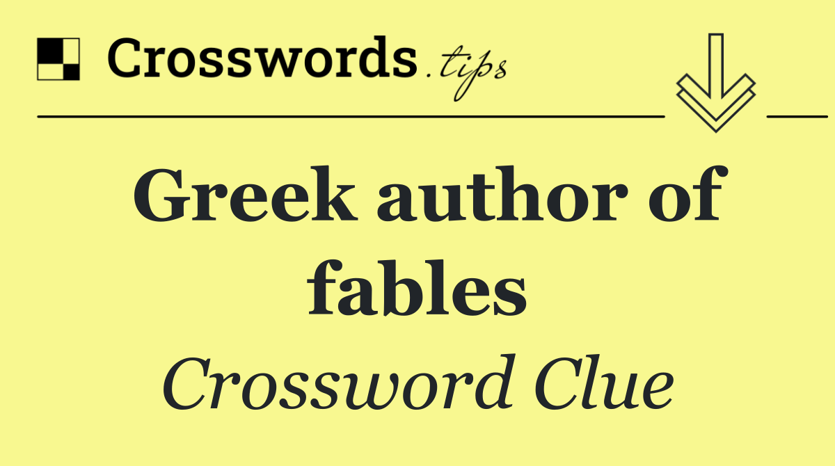 Greek author of fables