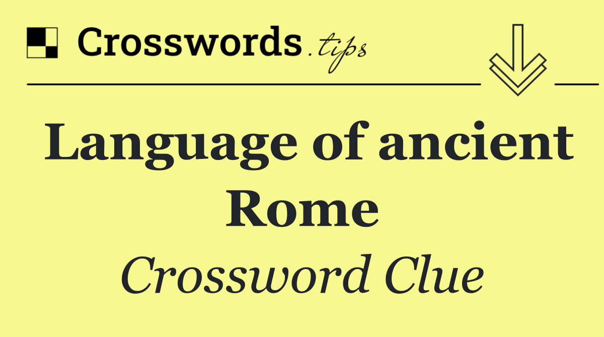 Language of ancient Rome