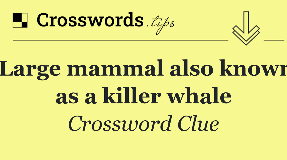 Large mammal also known as a killer whale