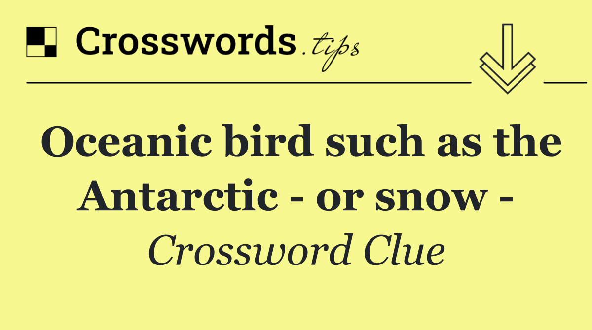 Oceanic bird such as the Antarctic   or snow  