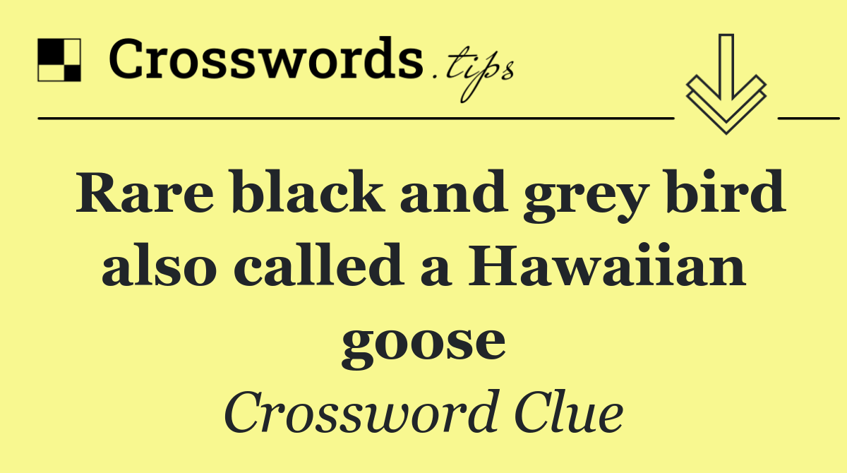 Rare black and grey bird also called a Hawaiian goose