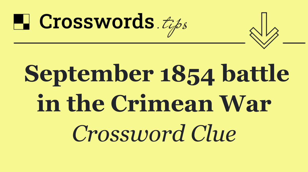 September 1854 battle in the Crimean War