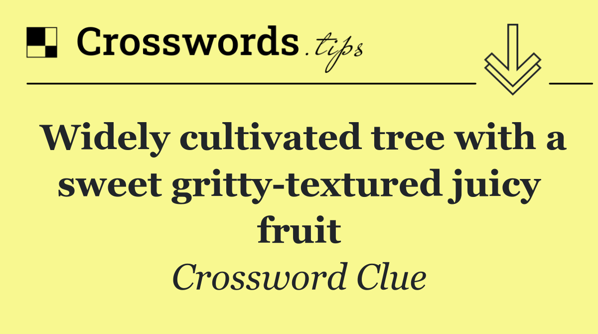 Widely cultivated tree with a sweet gritty textured juicy fruit