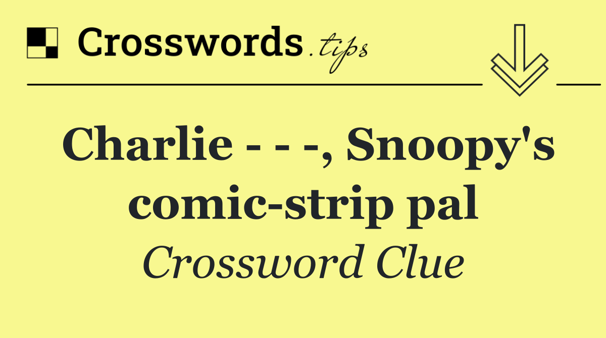 Charlie      , Snoopy's comic strip pal