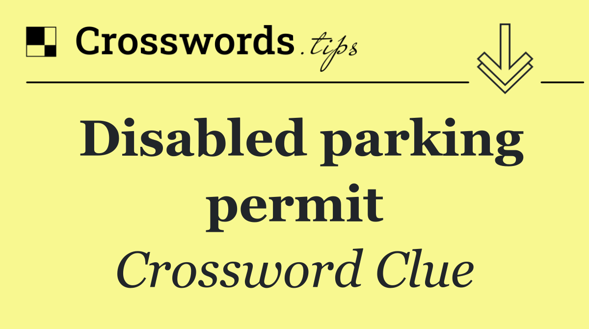 Disabled parking permit