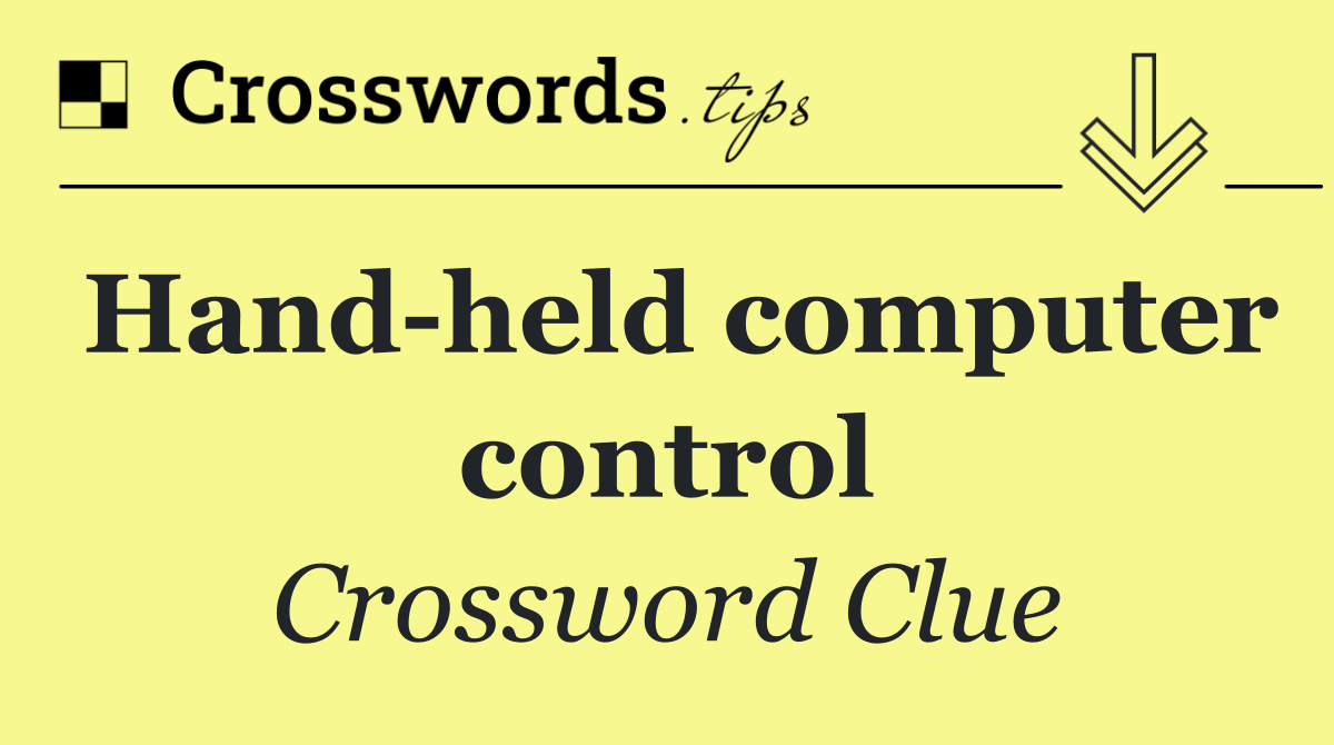 Hand held computer control
