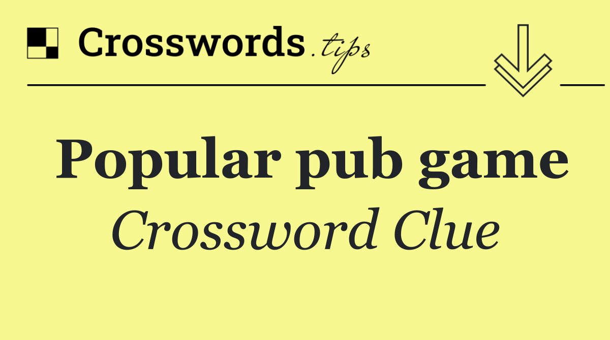 Popular pub game