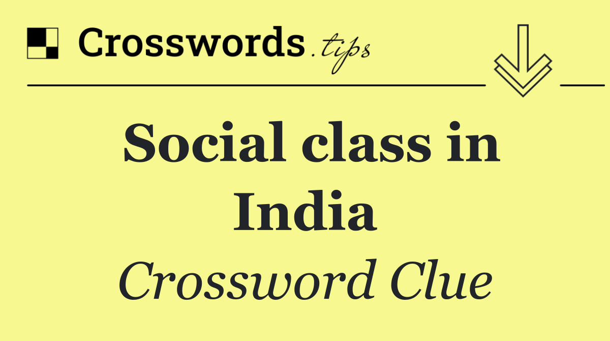 Social class in India