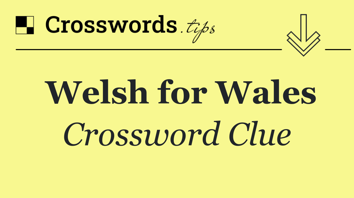 Welsh for Wales