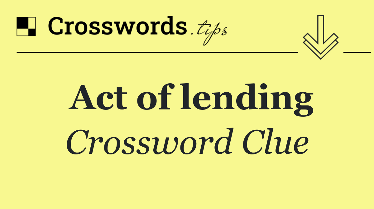 Act of lending