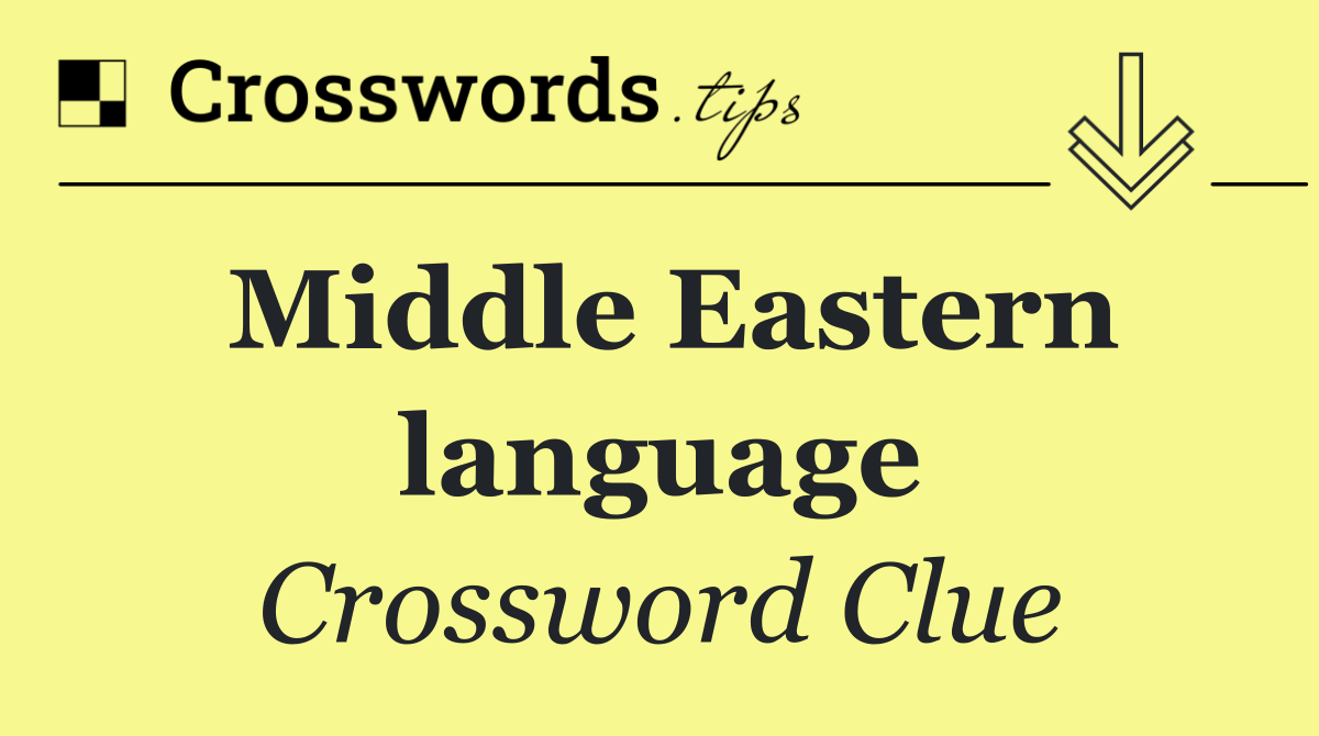 Middle Eastern language