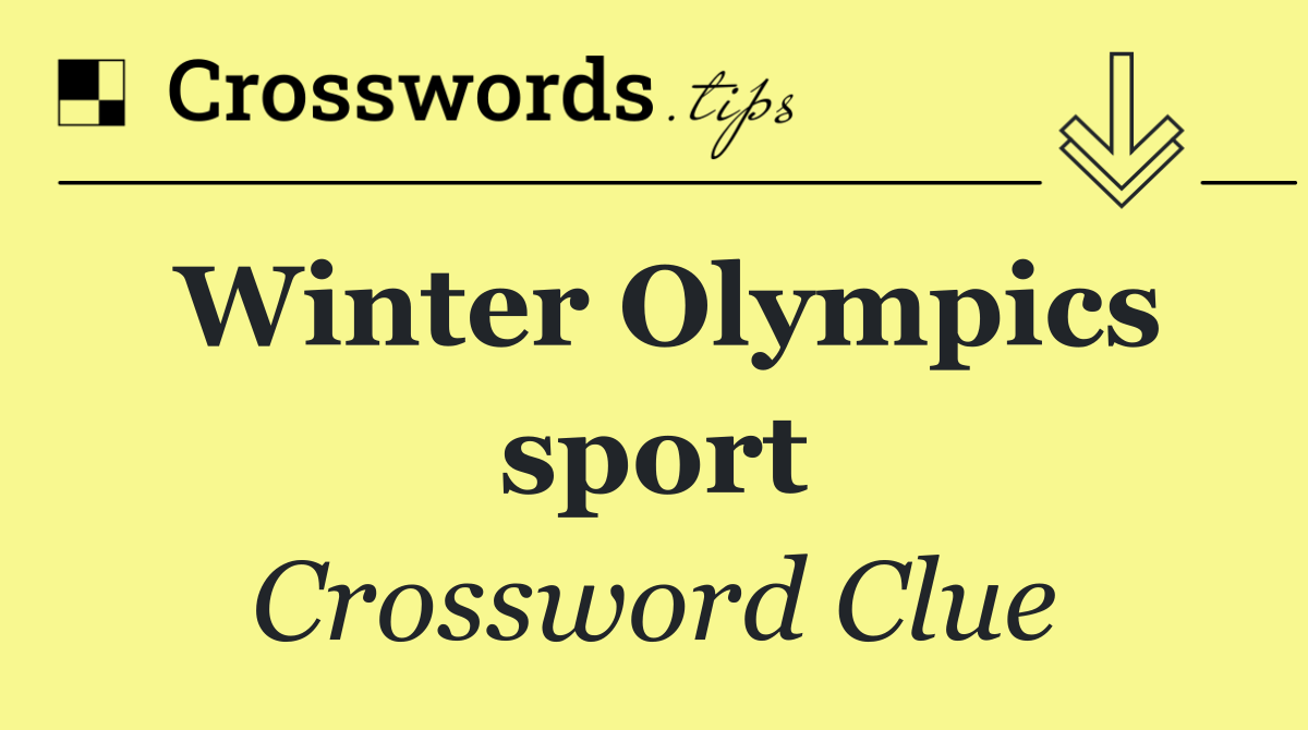 Winter Olympics sport