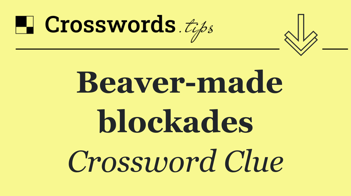 Beaver made blockades