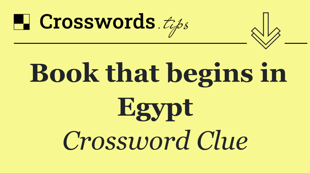 Book that begins in Egypt