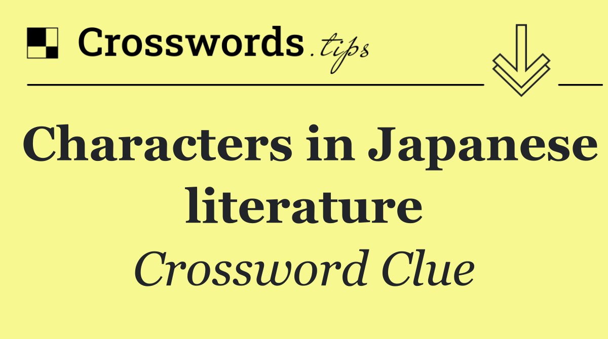 Characters in Japanese literature