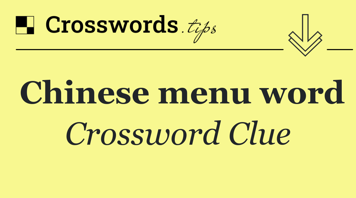 Chinese menu word